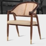 Ghế ăn mây đan phối đệm ngồi nhiều màu AW113