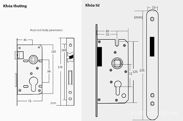 Khóa cửa hợp kim tay gạt sáng bóng SHB370 10