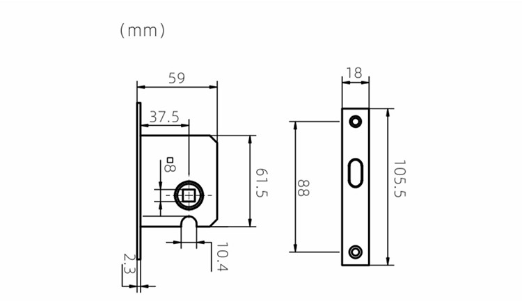 Khóa cửa phòng tắm hiện đại bằng đồng DOR1007 11