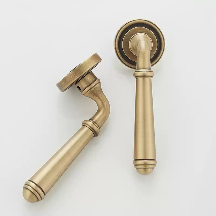 Khóa cửa phòng tay gạt bằng đồng Retro kiểu Pháp RG190 6