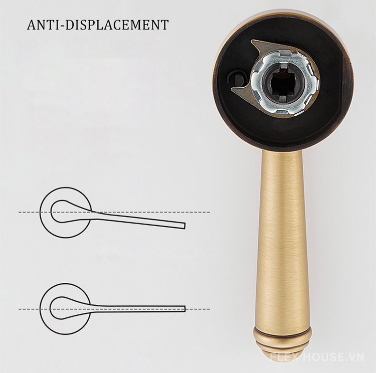 Khóa cửa phòng tay gạt bằng đồng Retro kiểu Pháp RG190 10