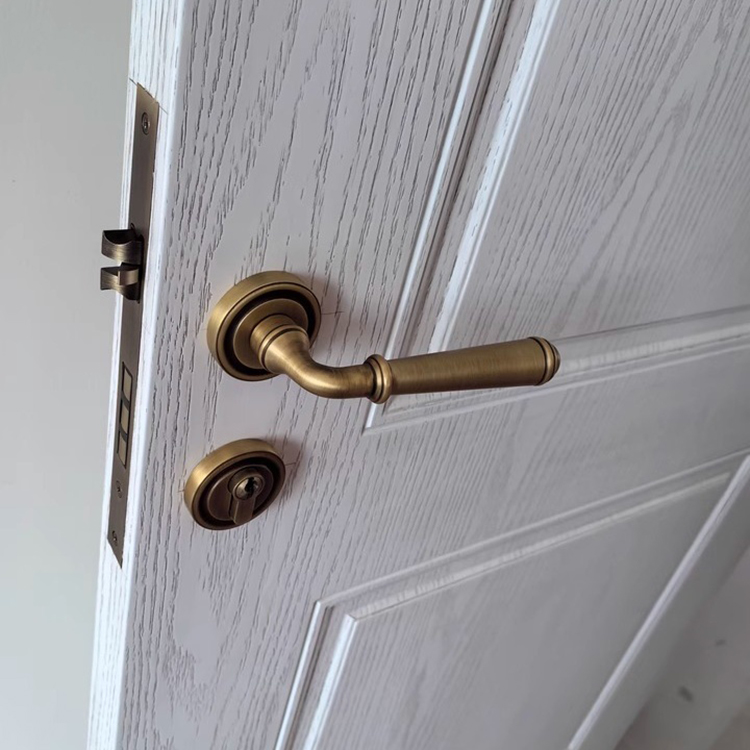 Khóa cửa phòng tay gạt bằng đồng Retro kiểu Pháp RG190 22