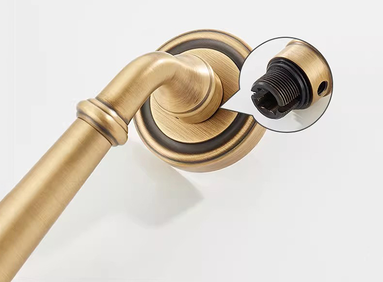 Khóa cửa phòng tay gạt bằng đồng Retro kiểu Pháp RG190 11