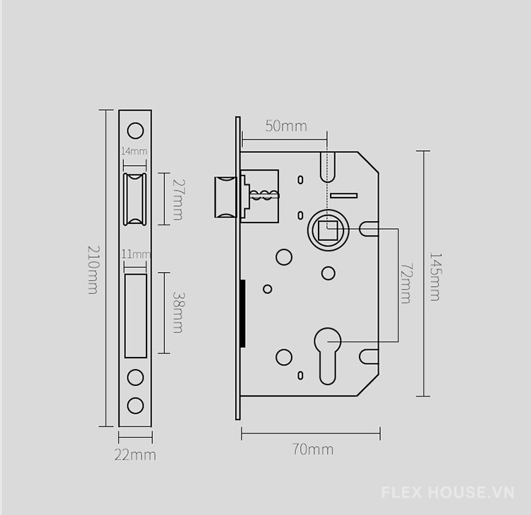 Khóa cửa phòng tay gạt phong cách Bắc Âu SHB736 12