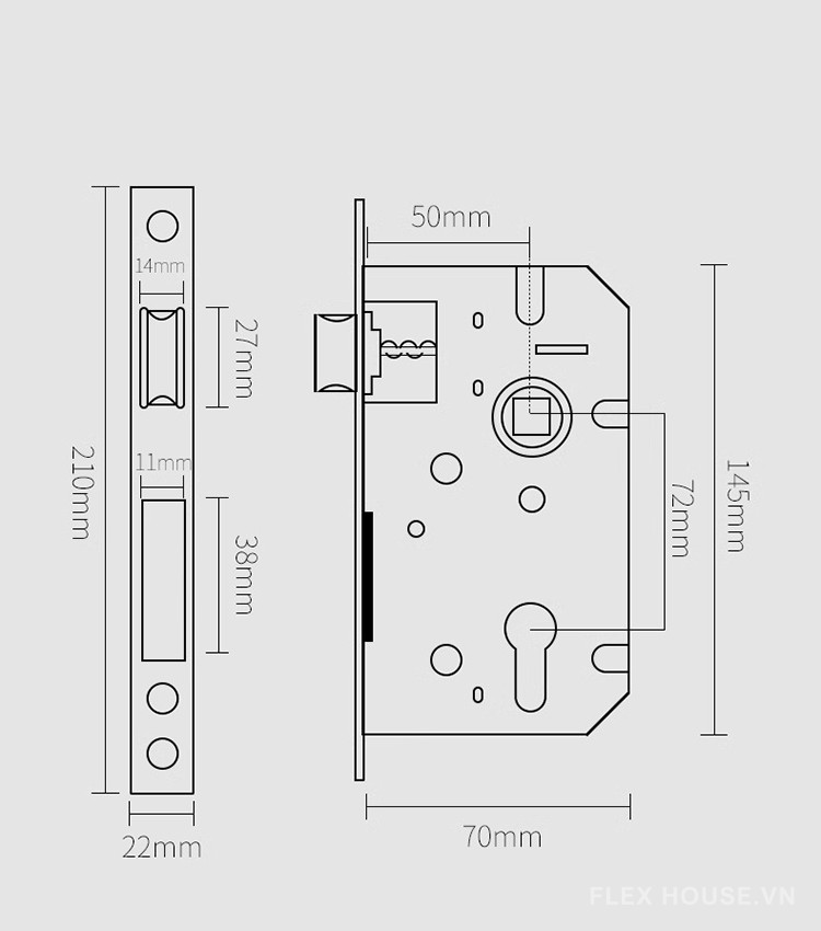Khóa cửa tay gạt hợp kim hiện đại Bắc Âu SHB35 12
