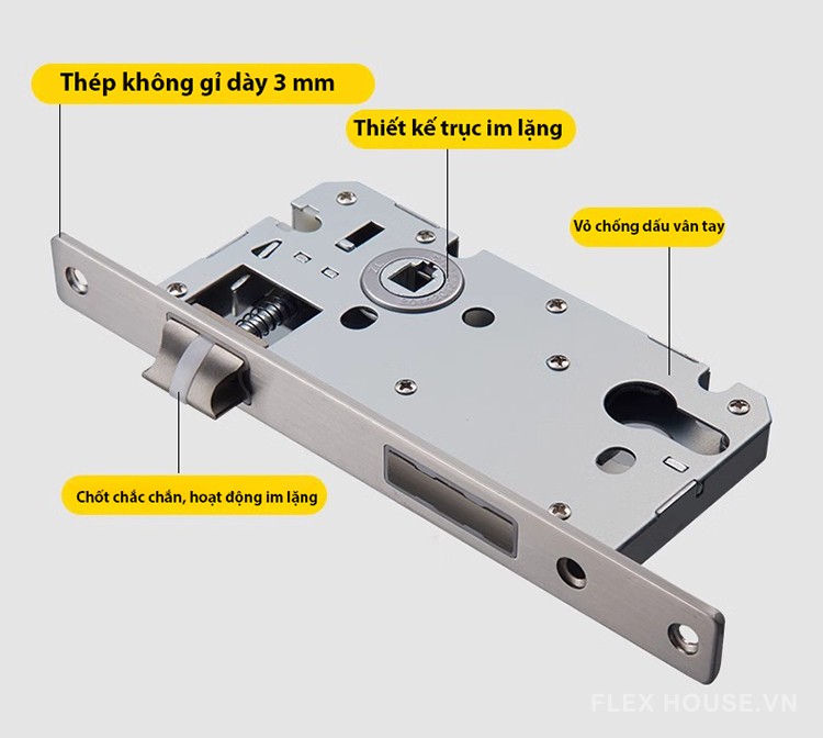 Khóa cửa tay gạt hợp kim hiện đại Bắc Âu SHB35 10