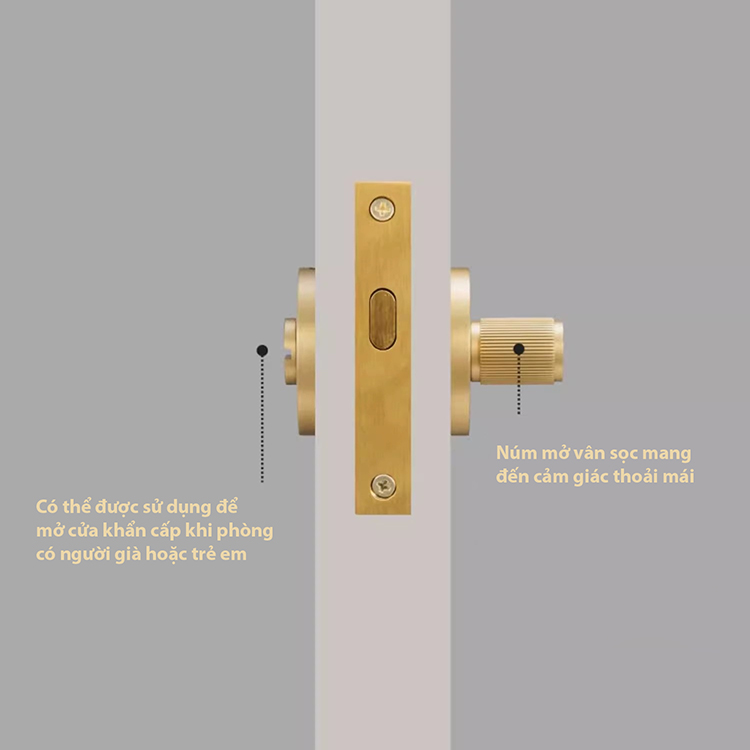 Khóa cửa trượt bằng đồng núm vặn DOR663 13