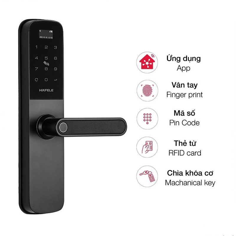 Khóa cửa vân tay DL6100 Hafele 912.20.582 6