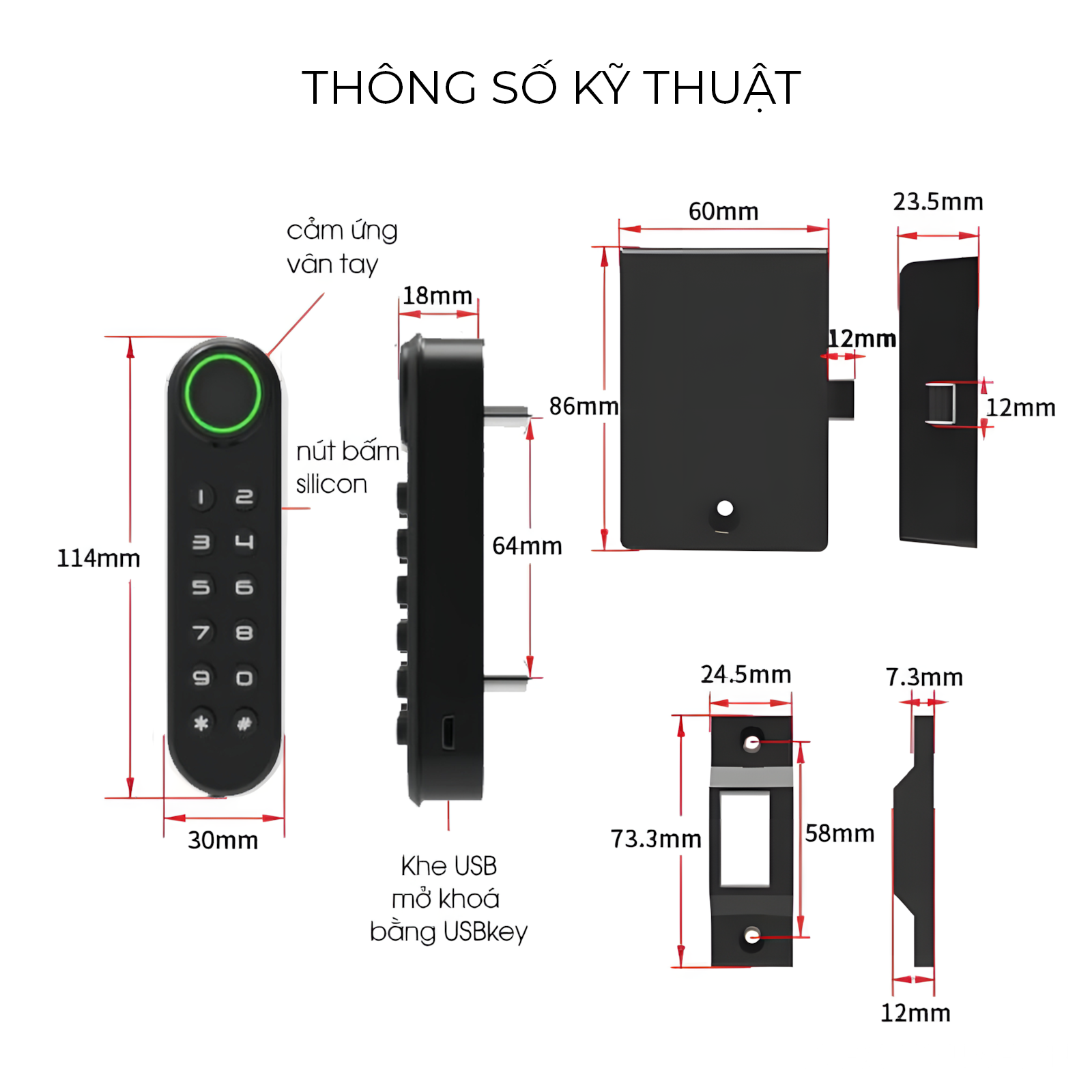 Khóa tủ điện tử vân tay và mật mã thông minh Taura YLF020 7