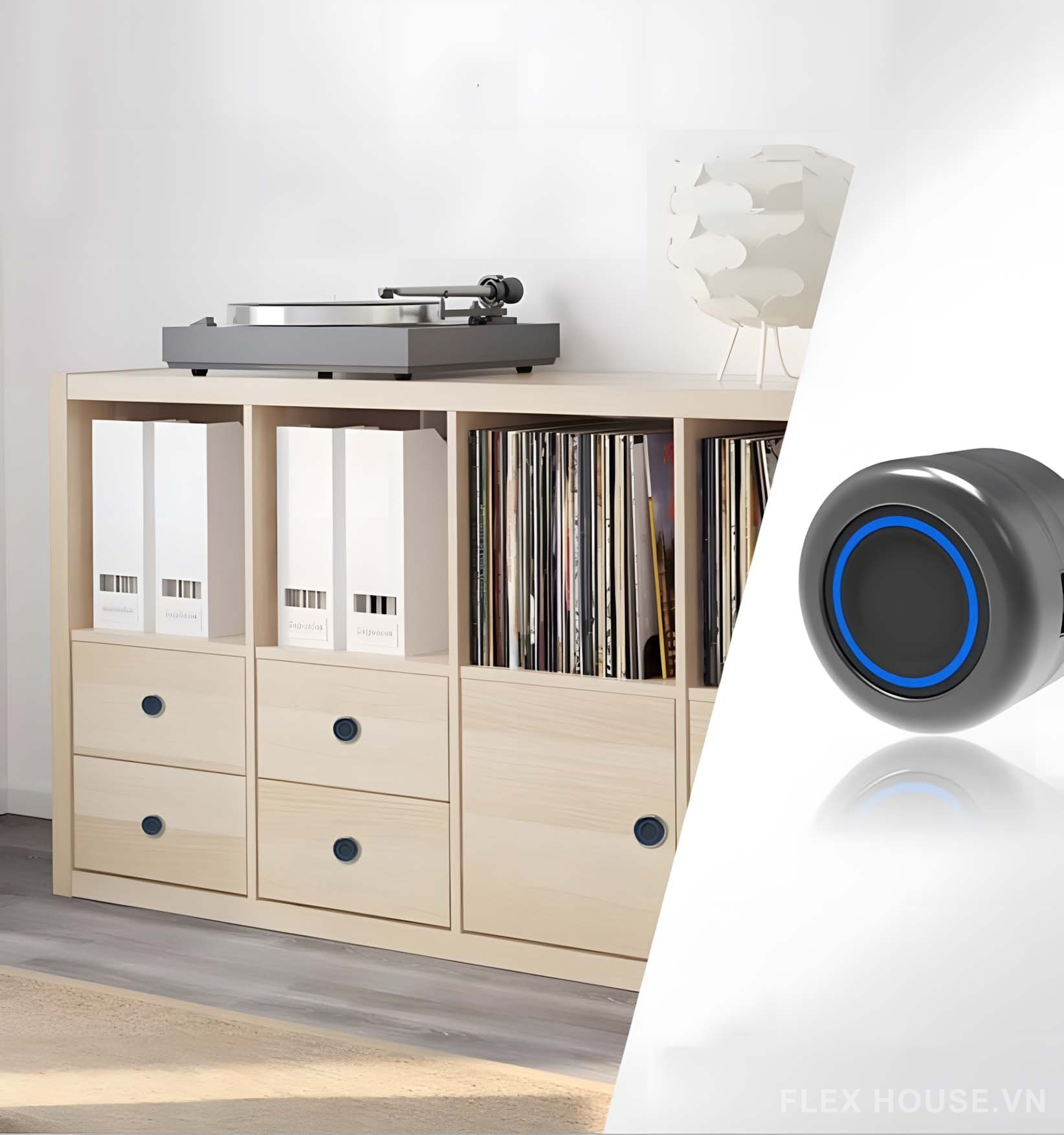 Khóa vân tay mini cho ngăn kéo tủ Taura YLF033 4