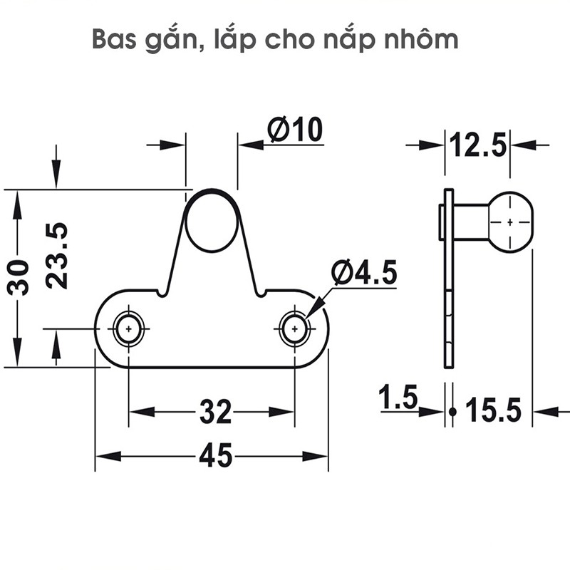 Pittong đẩy cánh tủ 150N Hafele 373.82.910 10