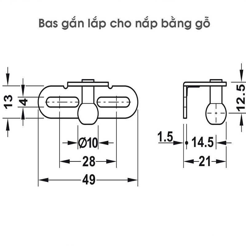 Pittong đẩy cánh tủ 150N Hafele 373.82.910 11