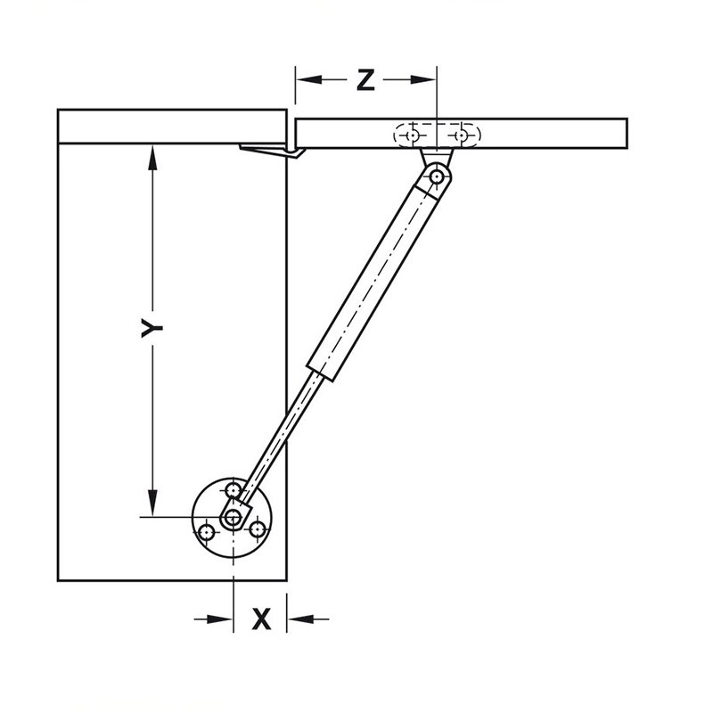 Pittong đẩy cánh tủ 150N Hafele 373.82.910 8
