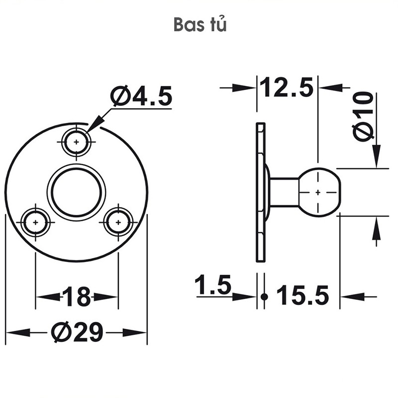 Pittong đẩy cánh tủ 80N Hafele 373.82.907 10
