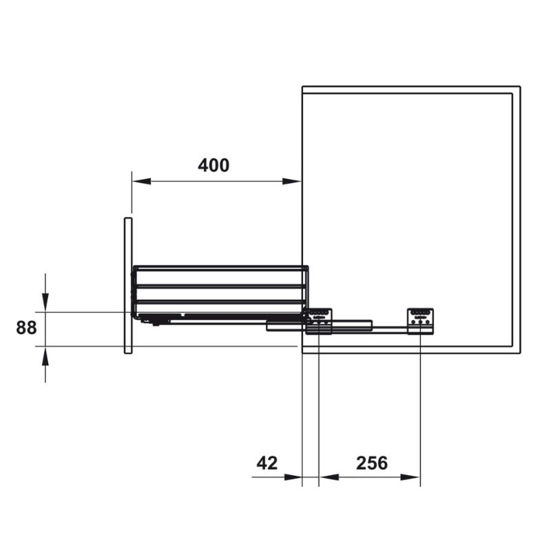 Kích thước Rổ đựng bát đĩa có ống đũa Cappella Hafele 549.08.1