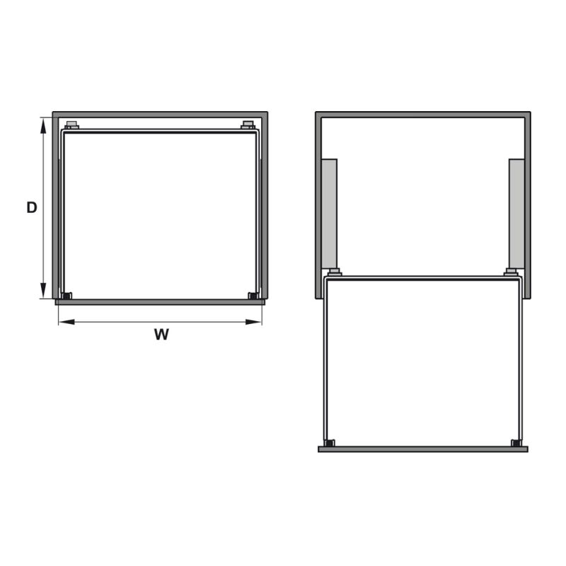 Bản vẽ Rổ đựng bát đĩa tủ bếp dưới Cappella Hafele 549.08.0