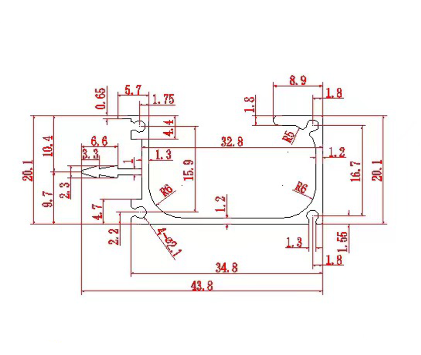 Tay nắm âm chữ G thanh nhôm xẻ rãnh TZ-1195B 14