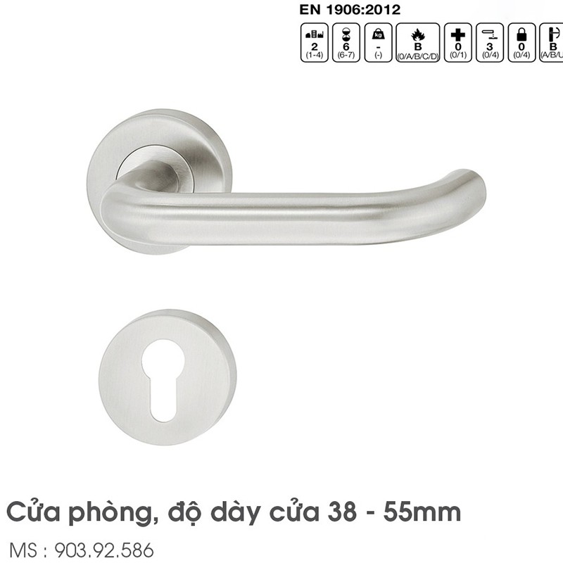 Tay nắm gạt cửa phòng chữ U Hafele 903.92.586 6