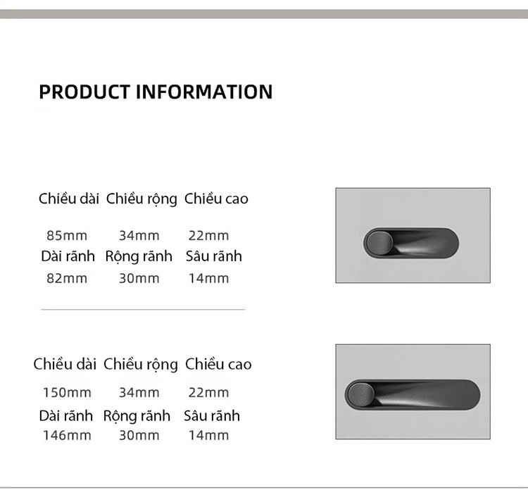 Tay nắm hợp kim âm tủ cửa trượt hiện đại HK7571 16