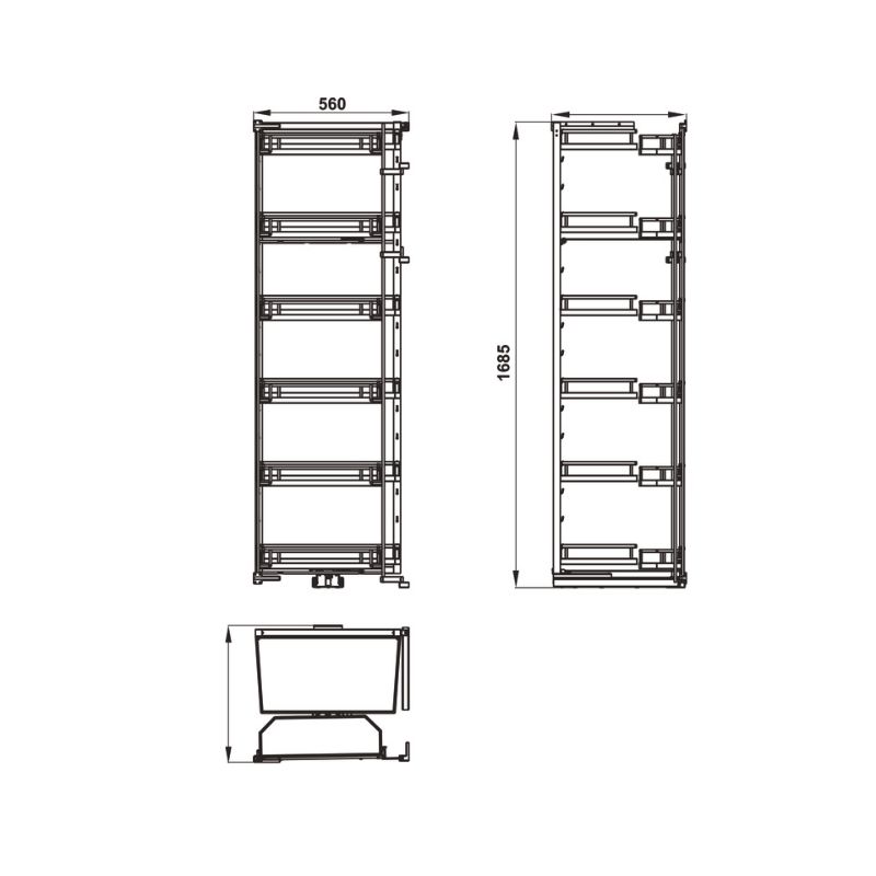 Tủ đồ khô Kara Swing 6 tầng Kosmo 548.65.862 đa năng