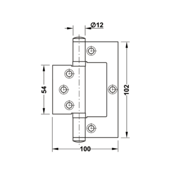Bản lề cửa đi âm dương inox 304 Hafele 926.96.100
