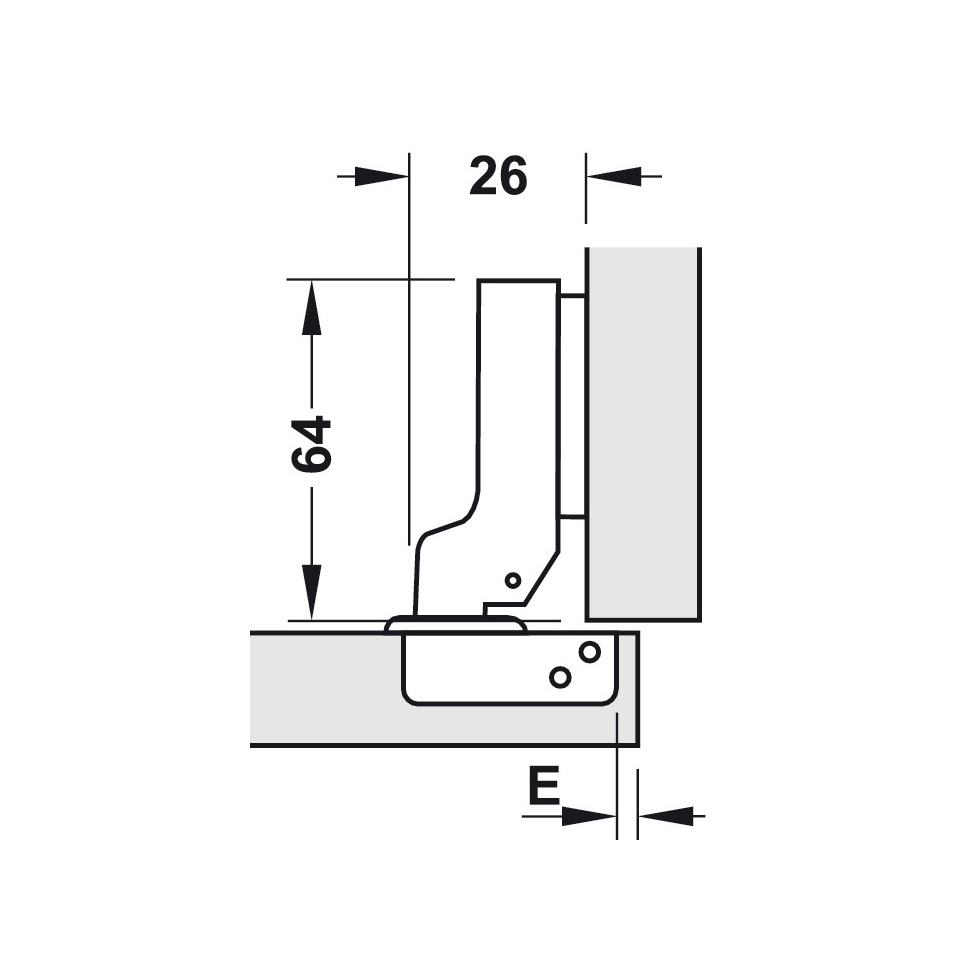 Bản lề góc mở 110º giảm chấn Hafele 315.30.72