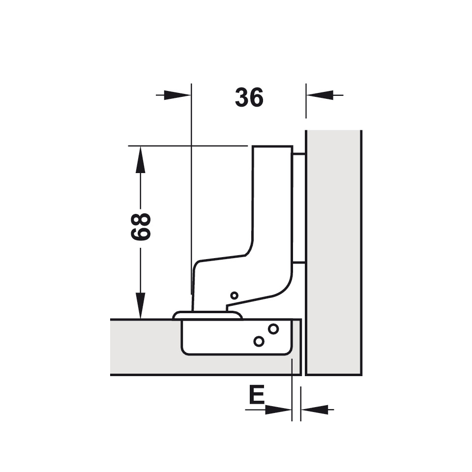 Bản lề góc mở 110º giảm chấn Hafele 315.30.72