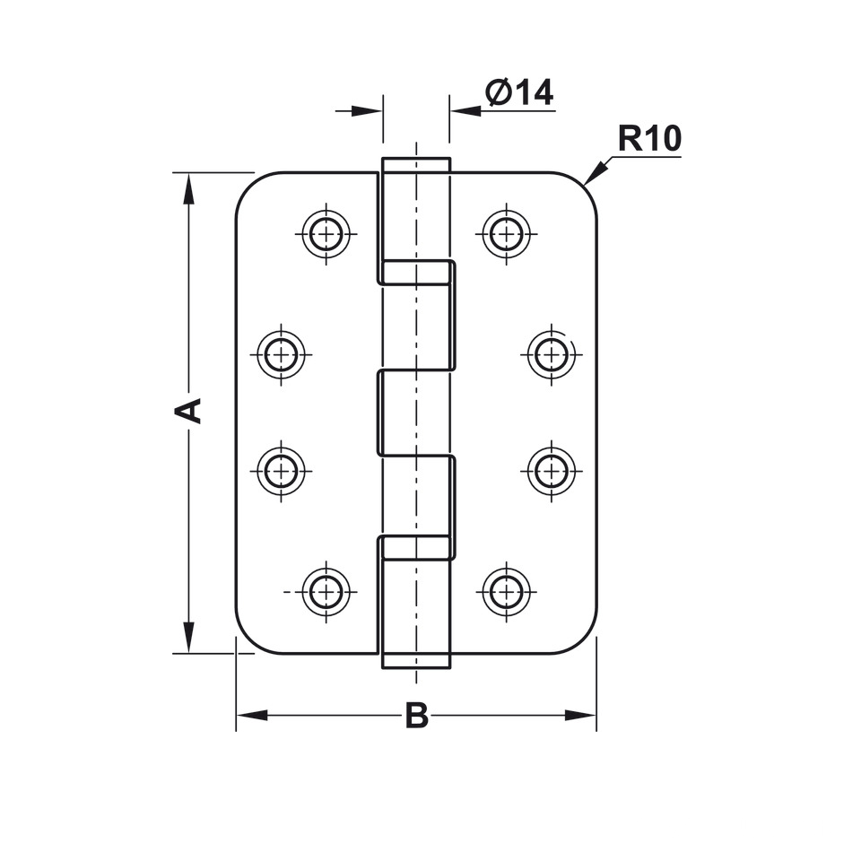Bản lề lá 2 vòng bi chống cháy Hafele 926.98.13