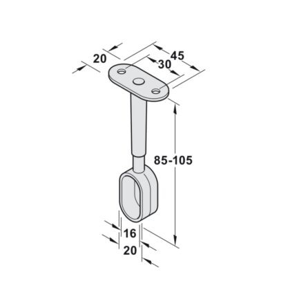 Bas giữ thanh ray treo quần áo Hafele 802.07.200