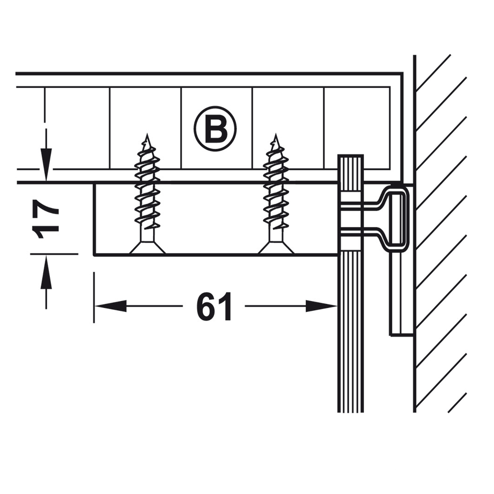 Bas treo tủ tường 130Kg Hafele 290.00.740