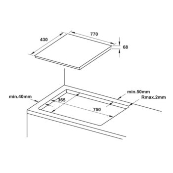 Bếp điện từ 3 vùng nấu HC-IF77D Hafele 536.61.665