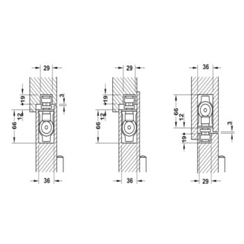 Cùi chỏ đóng cửa tự động lắp âm Hafele 931.84.269
