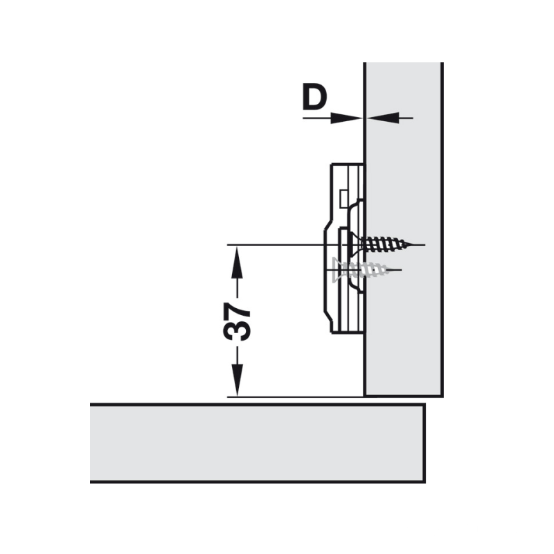 Đế bản lề Metalla SM không bật Hafele 315.98.670