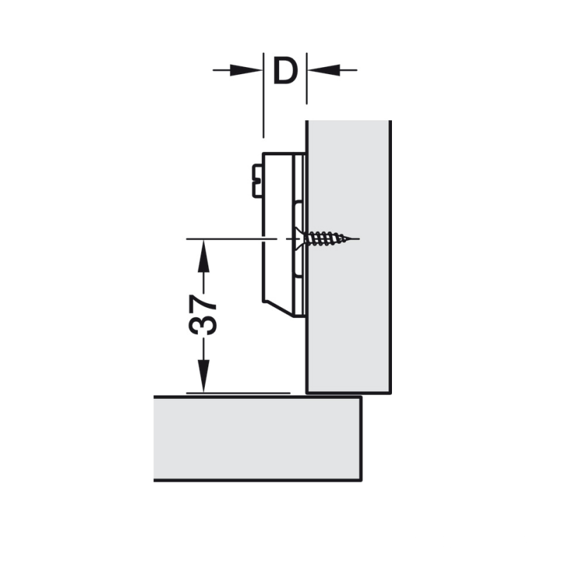 Đế bản lề tủ Metalla A 310A Hafele 311.03.104