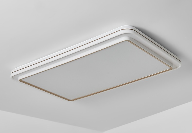 Đèn ốp trần chao Acrylic viền vàng hiện đại NVC531