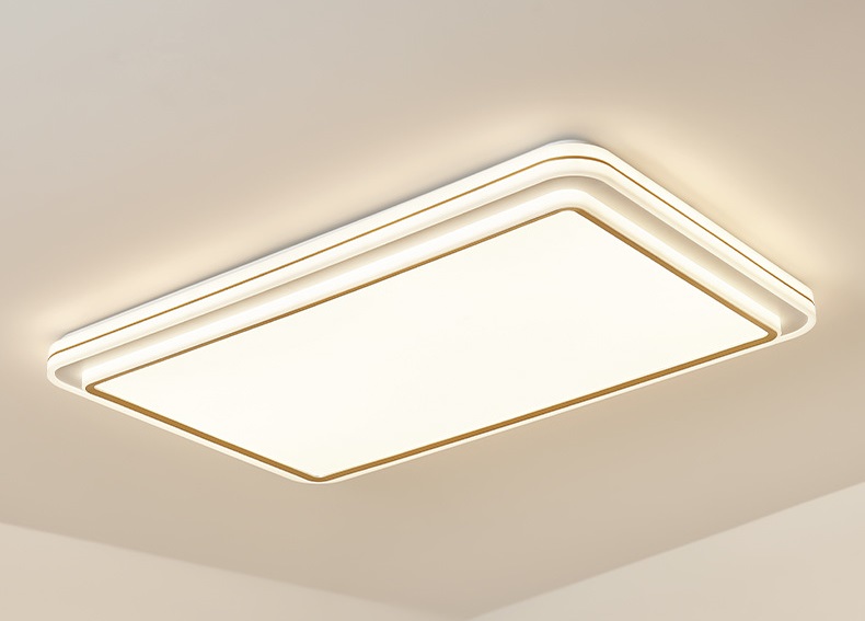 Đèn ốp trần chao Acrylic viền vàng hiện đại NVC531