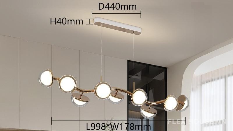 Đèn thả trần thanh dài nghệ thuật sang trọng NVC448