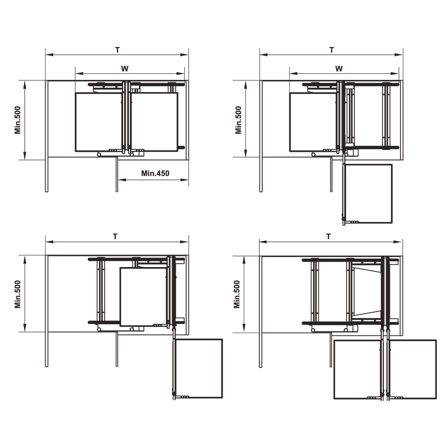Kệ góc cho tủ bếp chữ L Olla 900mm Kosmo 595.50.804