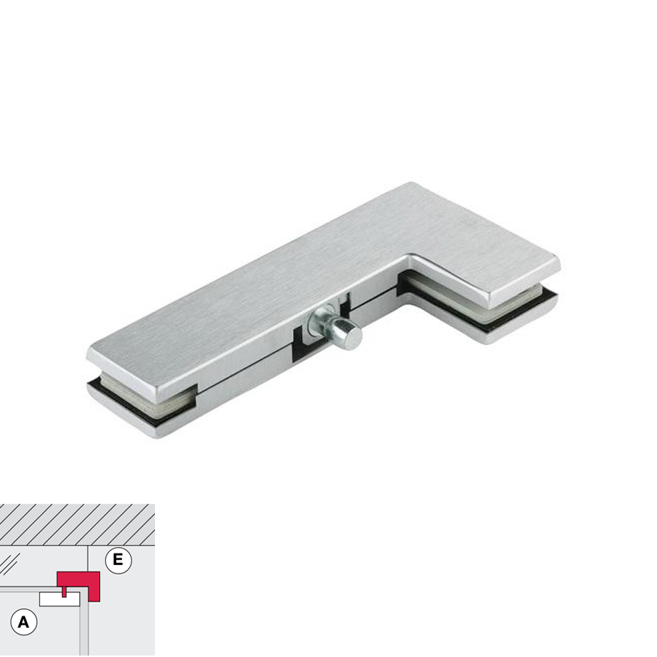 Kẹp kính chữ L hợp kim nhôm Hafele 981.50.040
