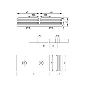 Kẹp kính kính phòng tắm 180 độ Hafele 981.77.912