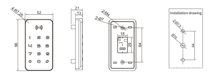 Khóa thẻ từ và mật mã cho tủ gỗ Taura F056