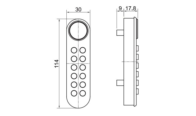 Khóa tủ gỗ thẻ từ và mật mã Taura F034