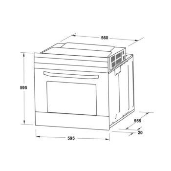Lò nướng âm tủ 70 lít HO-6T70A Hafele 538.01.441