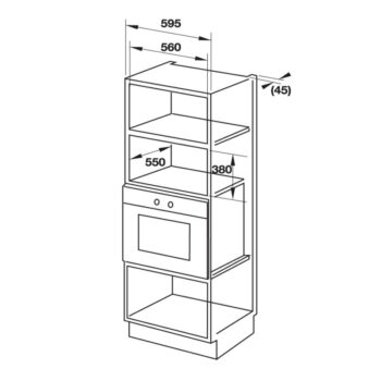 Lò vi sóng âm tủ 32 lít HM-B38C Hafele 538.01.111