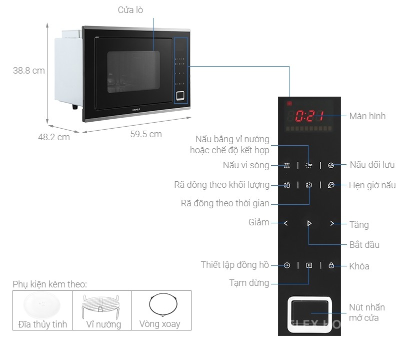 Lò vi sóng âm tủ 32 lít HM-B38C Hafele 538.01.111
