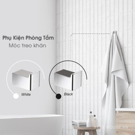 Móc treo khăn tắm Kobe kính đen Hafele 495.80.234