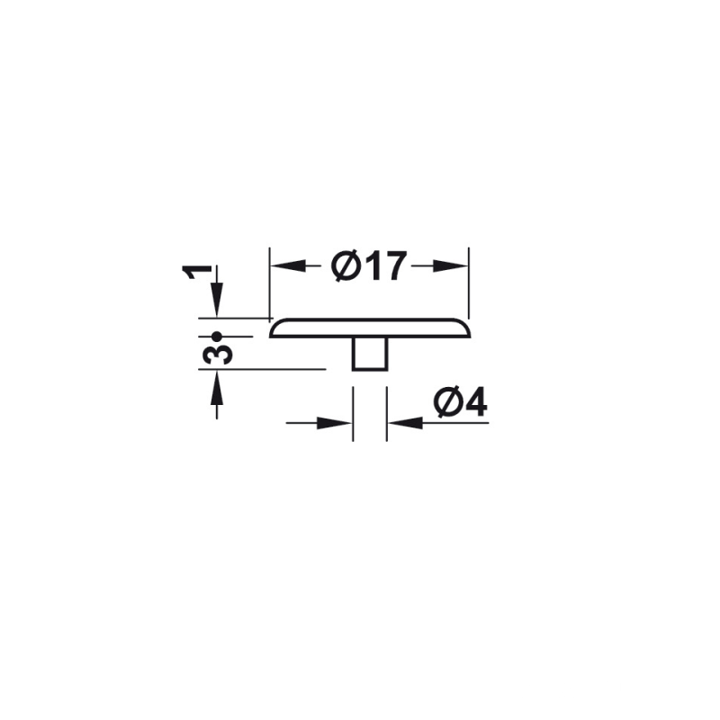 Nắp che ốc liên kết ván dày từ 15mm Hafele 262.24.751