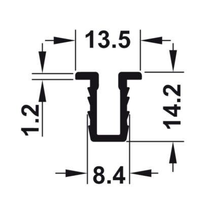 Ray dẫn hướng cho cửa trượt tủ Hafele 404.16.913