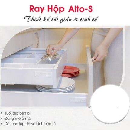 Ray hộp Alto giảm chấn H80mm Hafele 552.35.365