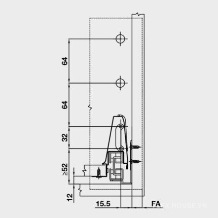 Ray hộp Alto giảm chấn màu trắng Hafele 552.79.785